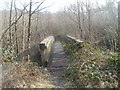 Wooden bridge across the Ebbw River, Newbridge