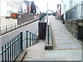 Ramp from elevated pavement to roadway, Stow Hill, Newport