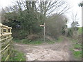 Footpath junction on North Downs Way near Whiting Poultry Farm