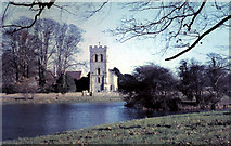 TQ3508 : Falmer church and pond 1967 by Gordon Spicer