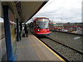 Supertram arriving at Meadowhall Interchange