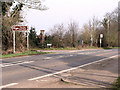 Junction between Hoad Road and the A260 at Swingfield Minnis