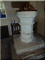 TQ1421 : St Mary, Shipley: font by Basher Eyre