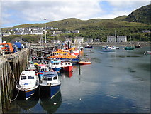 NM6796 : Mallaig harbour, fishing boats and lifeboat by Rob Newman