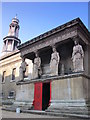 TQ2982 : St. Pancras Church, Euston Road / Upper Woburn Place, NW1 - Caryatids, south side by Mike Quinn