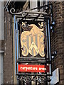 Sign for The Carpenters Arms, Whitfield Street / Howland Street, W1