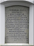 J1298 : Plaque, Memorial Hall by Kenneth  Allen