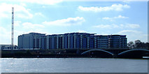 TQ2877 : Flats by the Thames by Thomas Nugent