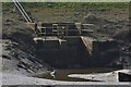 A sluice gate where a stream ends at Fremington Pill