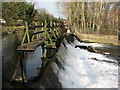 Weir and footbridge at Darley Abbey