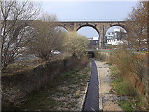 SD8332 : River Calder and the Burnley Viaduct by Robert Wade