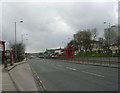 Looking up Manchester Road - from near Spring Mill Street