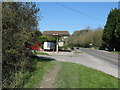 Closed filling station at Golding Barn