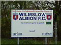 Sign for Wilmslow Albion