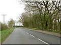 The approach to the A134 on High Road, Leavenheath