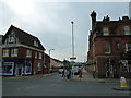 Looking from the level crossing across Tarring Road into Downview Road