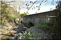 A bridge on an old section of the B3233 near Combrew as seen from downstream