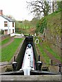 Boat in Debdale Lock, Staffs & Worcs Canal, near Cookley