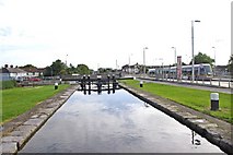 O1233 : Looking east at Lock No. 1, Grand Canal, Kilmainham/Cill Mhaighneann by P L Chadwick