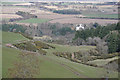 Balmanno Castle from the slopes of Dron Hill