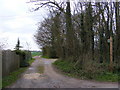 TM3067 : Footpath to the B1120 Badingham Road by Geographer