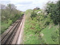 View up the line at Higham alongside the derelict Thames & Medway Canal