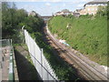 View up the railway line towards Dartford