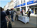 Stall outside Boots in Cornmarket Street