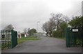 Gated entrance to Higham Grange Industrial Estate