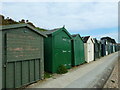 Beach huts on Hill Head coastal path