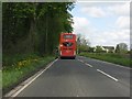 SP4515 : Following the bus, A44 south of Woodstock by Peter Whatley