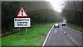 Warning sign on the A22