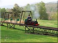 "RJ Pearce" crossing a viaduct on the Comrie Railroad