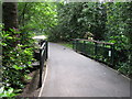 Footbridge over The Beck south of the lake in Kelsey Park.