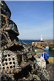 SX0144 : Lobster pots, Mevagissey Harbour by Chris Allen