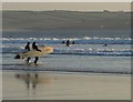 SW9379 : Surfers, Hayle Bay by Derek Harper