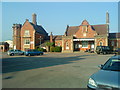 Late afternoon sun on the station