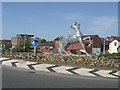 Centaur sculpture on roundabout on Town Meadows Way