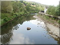 River Rhondda upstream from a footbridge, Trehafod