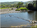 A stream enters the River Conwy