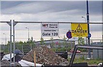 SJ9198 : Manchester Metrolink construction notices, Lapwing Lane off Lord Sheldon Way, Ashton-under-Lyne by P L Chadwick