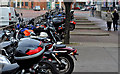 J3374 : Motorcycle parking, Belfast by Albert Bridge