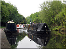 SK5639 : Narrow boats on the Nottingham Canal by John Sutton