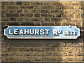 Old sign for Leahurst Road, SE13