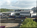 Sheffield: a tram passes Ponds Forge