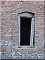 Tumbledown window frame, North Farm Dairy