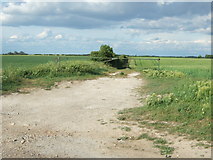 TL5964 : Gated farm track near Lower Portland Farm, Burwell, Cambridgeshire by Richard Humphrey