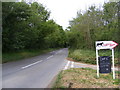 TM2956 : Valley Farm sign & B1078 Charsfield Road by Geographer