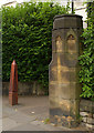 Pyramidical bollard and church boundary, Hornsey