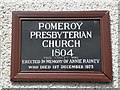 H6972 : Plaque, Pomeroy Presbyterian Church by Kenneth  Allen